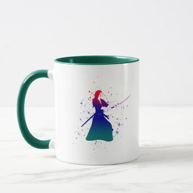 Mug Femme Samurai guerrière avec épée (Gauche)