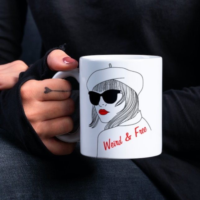 Mug Femme Silhouette Rouge & Noir Citation Féministe L (Créateur téléchargé)
