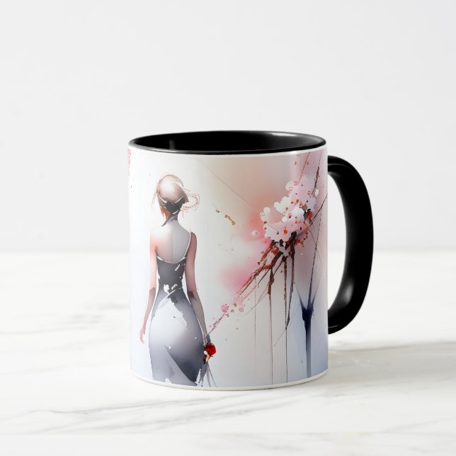 Mug Femme solitaire marchant (Devant droit)