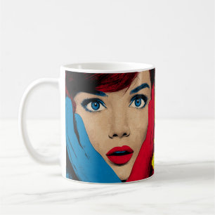 Mug Femme surprise dans l'art pop
