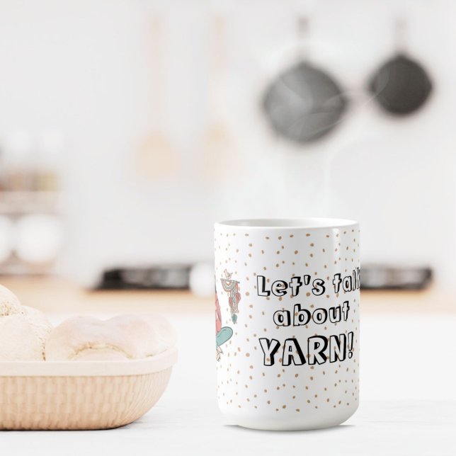 Mug Femme tricot chat parlons de citation de fil (Créateur téléchargé)