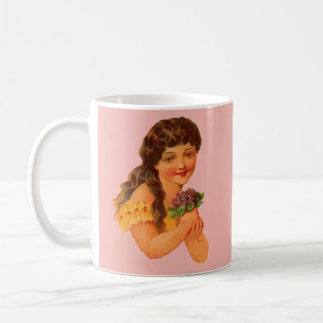 Mug Femme victorienne tenant des violons (Gauche)