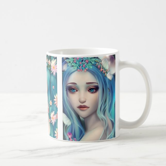 Mug Femmes éthérées avec des fleurs dans leurs cheveux (Droite)