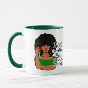 Mug Femmes noires, Reine noire, Afro, Dieu est à l'in