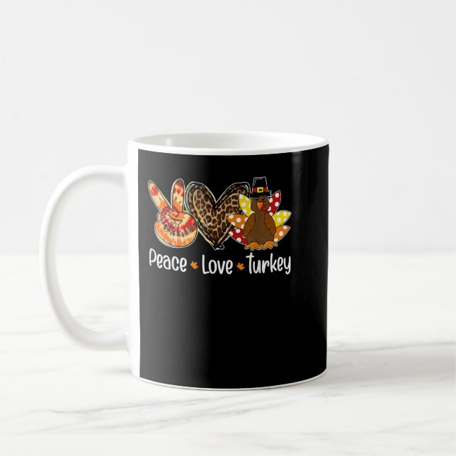 Mug Femmes Paix amour dinde citrouille dinde de gobale (Gauche)