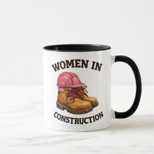 Mug Femmes sur des bottes de travail de construction e
