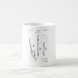 Mug Fender télécaster guitare brevet vintage