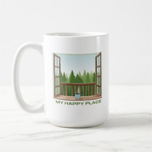 Mug Fenêtre sweatshirt avec une vue Happy Place