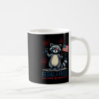 Mug Feral Et Raccoon Libre Patriotique 4 juillet Feral