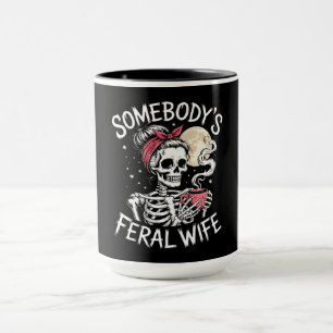 Mug Feral Funny Amateurs de café Boire Crâne Plaisante