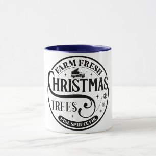 Mug Ferme Arbres de Noël frais Pine Épinette Fir
