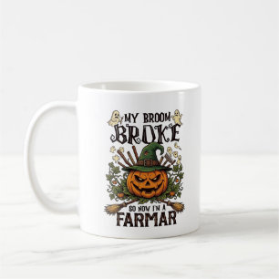 Mug Ferme Broom Broke Citrouille d'Halloween Sorcière