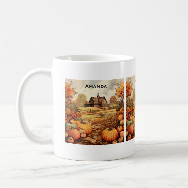 Mug Ferme citrouille automne récolte Thanksgiving (Gauche)