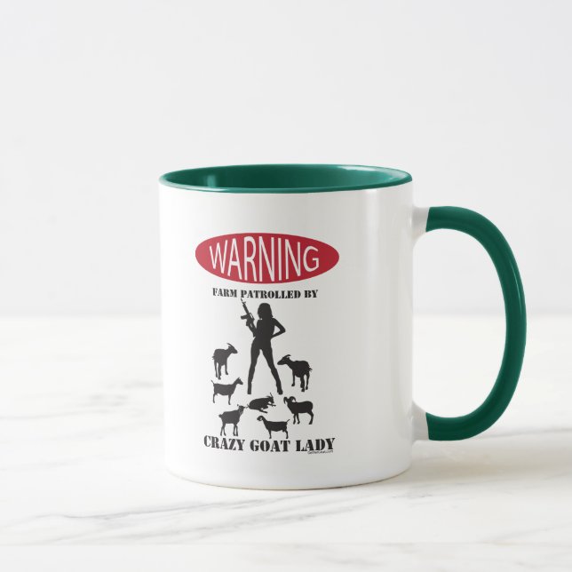 Mug Ferme d'avertissement FUNNY patrouillée par Crazy  (Droite)