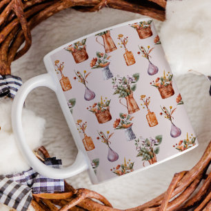 Mug Ferme de maison de campagne d'automne floral cuivr