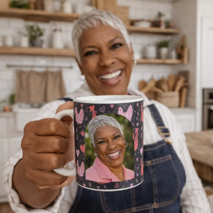 Mug Ferme de poules de coq noir rouge rose photo