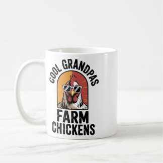 Mug Ferme de poulets de grand-père cool Drôle d'éleveu