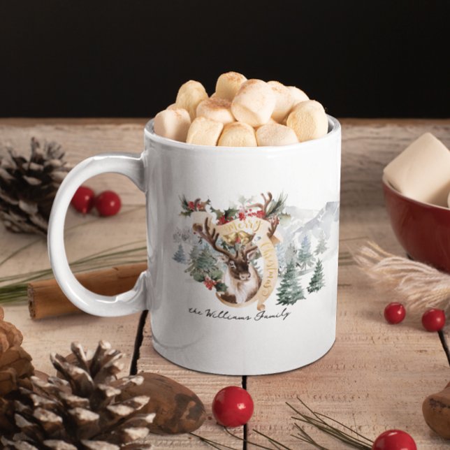 Mug Ferme de rennes et d'arbres | Joyeux Noël (Créateur téléchargé)