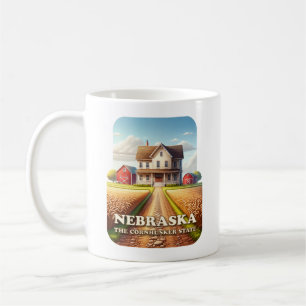 Mug Ferme du Nebraska et champs de blé