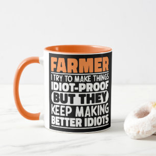 Mug Fermier J'Essaie De Faire Des Choses Drôle Dit Agr