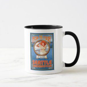 Mug Ferry d'équitation de femme - Seattle, Washington