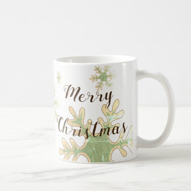 Mug Festif Snowflake Joyeux Script de Noël (Droite)