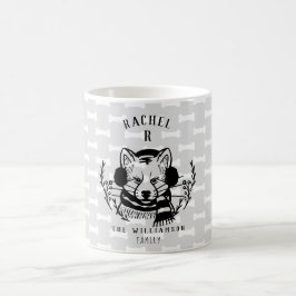 Mug Festif vacances Chien Etching Famille Monogramme