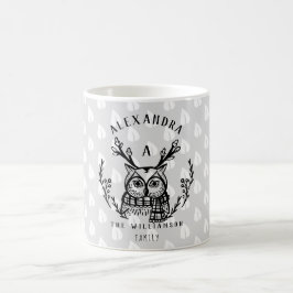 Mug Festif Vacances Chouette en Bois Etching Famille M