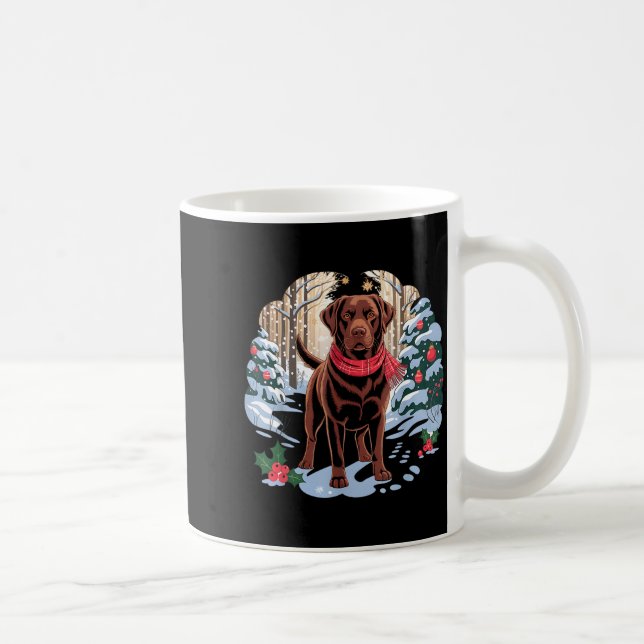 Mug Festive Chocolate Lab In Snowy Forest Winter Xmas  (Droite)