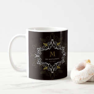 Mug Festive Foliage Art Déco Monogramme Vintage