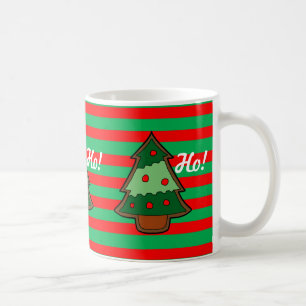 Mug Festive funky rayures et arbre