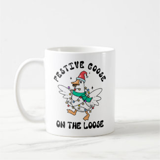 Mug  Festive Goose on the Loose Christmas