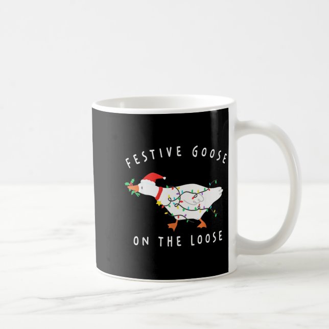 Mug Festive Goose On The Loose Funny Silly Goose Retro (Droite)