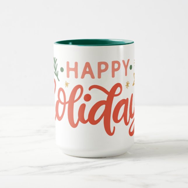 Mug Festive Happy Holidays Design (Centre)