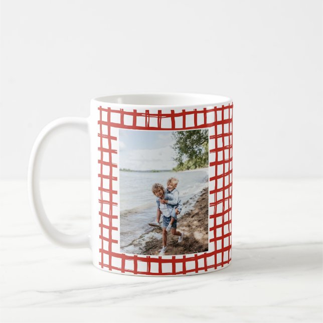 Mug Festive Main Rouge Dessinée Plaid 2 Photo (Gauche)
