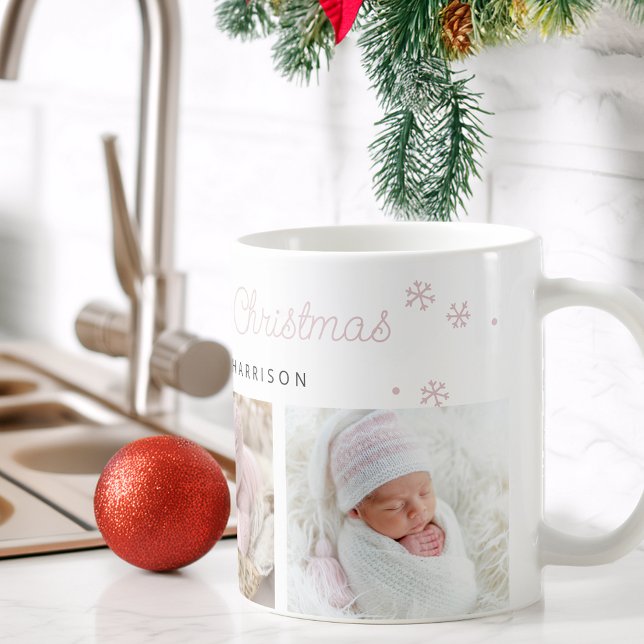 Mug Festive Merry Little Christmas Pink Photos (Festive Merry Little Christmas Pink Photos Coffee Mug)