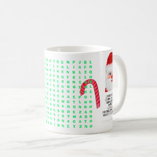 Mug Festive Mini 25 Word Puzzle Recherche Père Noël