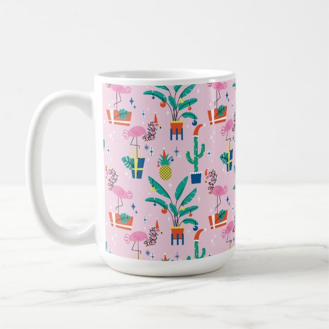 Mug Festive Tropical Noël Motif (Gauche)