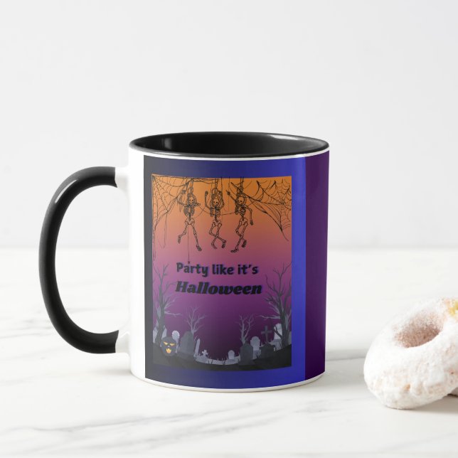 Mug Fête Comme pour Halloween (Avec donut)