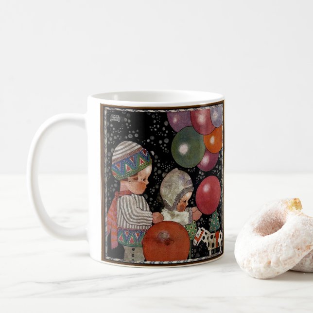 Mug Fête d'anniversaire, ballons et jouets pour enfant (Avec donut)