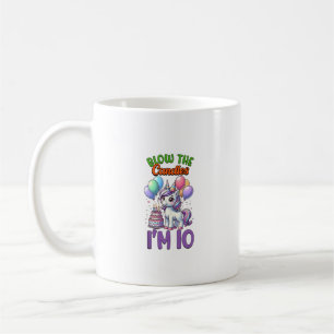Mug Fête d'anniversaire de 10 ans de garçons Licorne E