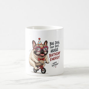 Mug Fête d'anniversaire de vélo de Bouledogue Français