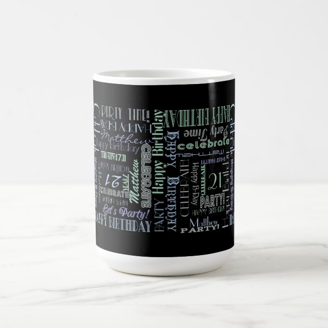 Mug Fête d'anniversaire ! NOM et ÂGE personnalisés du  (Centre)
