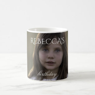 Mug Fête d'anniversaire photo de fille personnalisée