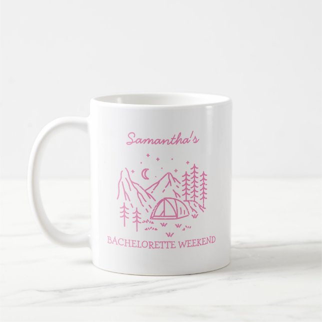 Mug Fête de Bachelorette de Camping Simple Moderne Nat (Gauche)