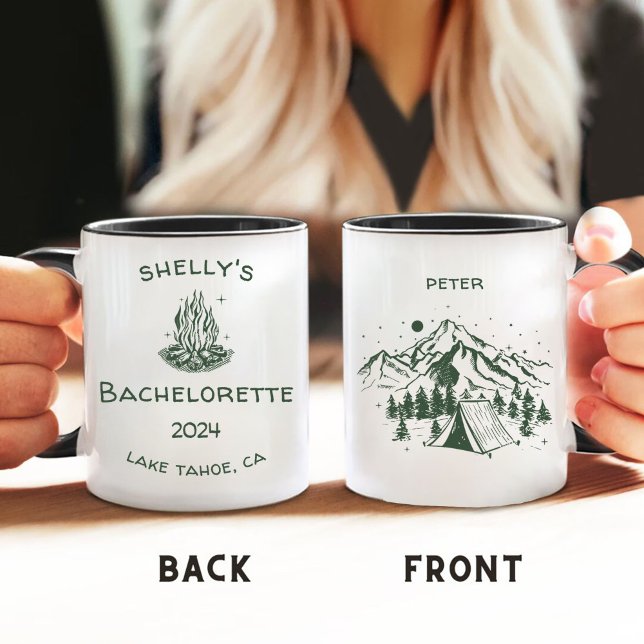 Mug Fête de Bachelorette Simple Moderne de Camping  (Créateur téléchargé)