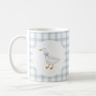 Mug Fête de bébé Cottagecore Gingham Bleu pour un Peti