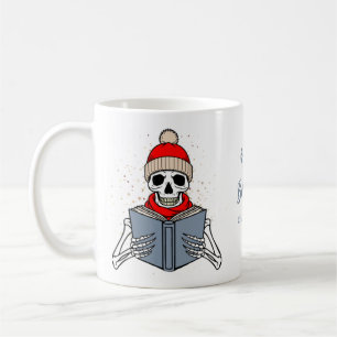 Mug Fête de Bookmas pour l'amoureux de livres squelett