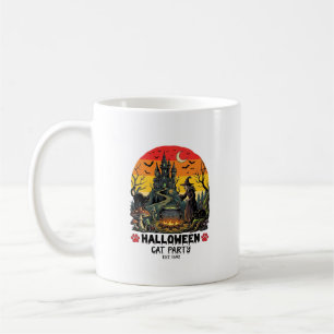 Mug Fête de chat d'Halloween Sorcière Chaudron Chats n