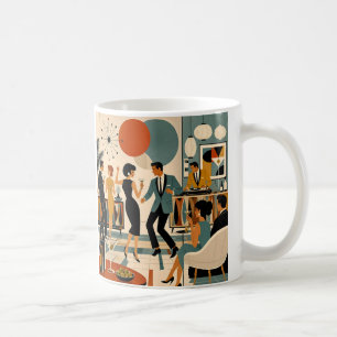 Mug Fête de danse martini branchée milieu du siècle mo